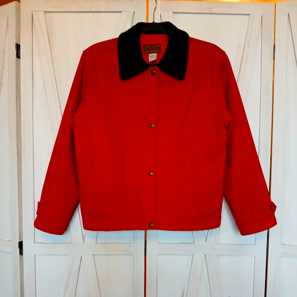 Vintage Pendleton 100% Wool Insulated Bomber Jacket Red - Small